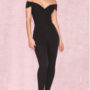 House of CB BELLA BLACK OFF SHOULDER JUMPSUIT
